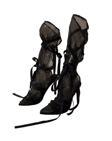 Tied chiffon boot